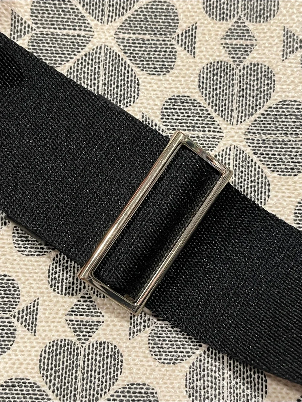 kate spade Cream and Black Spade Shoulder Bag with Black Strap